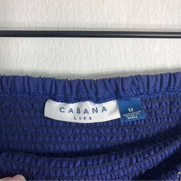 Cabana Life Navy Terry Off the Shoulder Dress Mini Tassel Medium - Picture 6 of 8